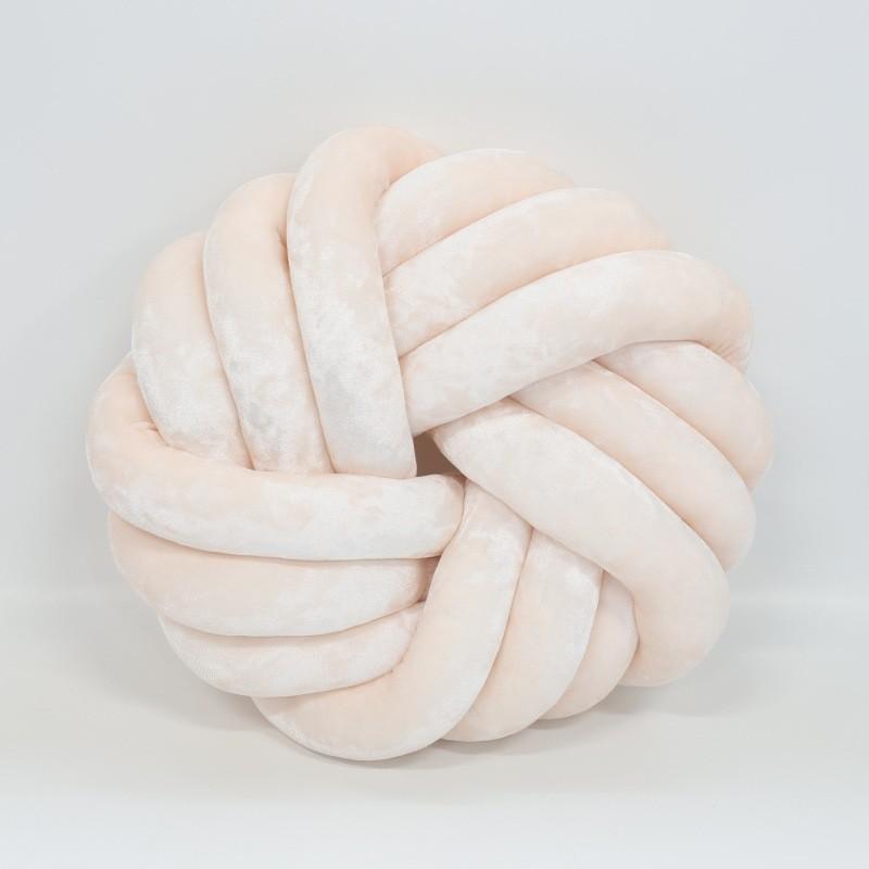Modern Minimalist Velvet Round Throw Pillow With Knotted Design For Living Room Decor