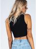 Casual tank top halter colheita topos feminino verão camis cor contrastante moda tubo feminino sem mangas colete cortado