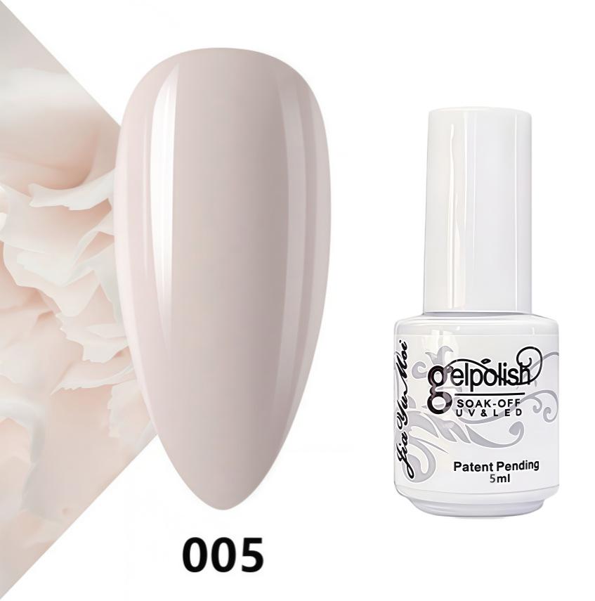 GELPOLISH Nail Art Set: Base, Top Coat, Transparent & White Gel Polishes