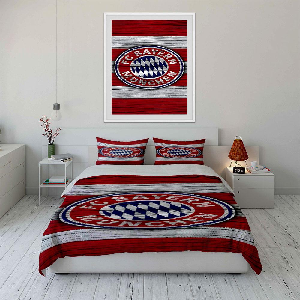 Logo FC Bayern Mnichov. Sady povlečení Sady povlaků na přikrývku Povlaky na přikrývku Povlaky na polštář(1 * Povlak na peřinu 2 * Povlaky na polštář bez výplně)