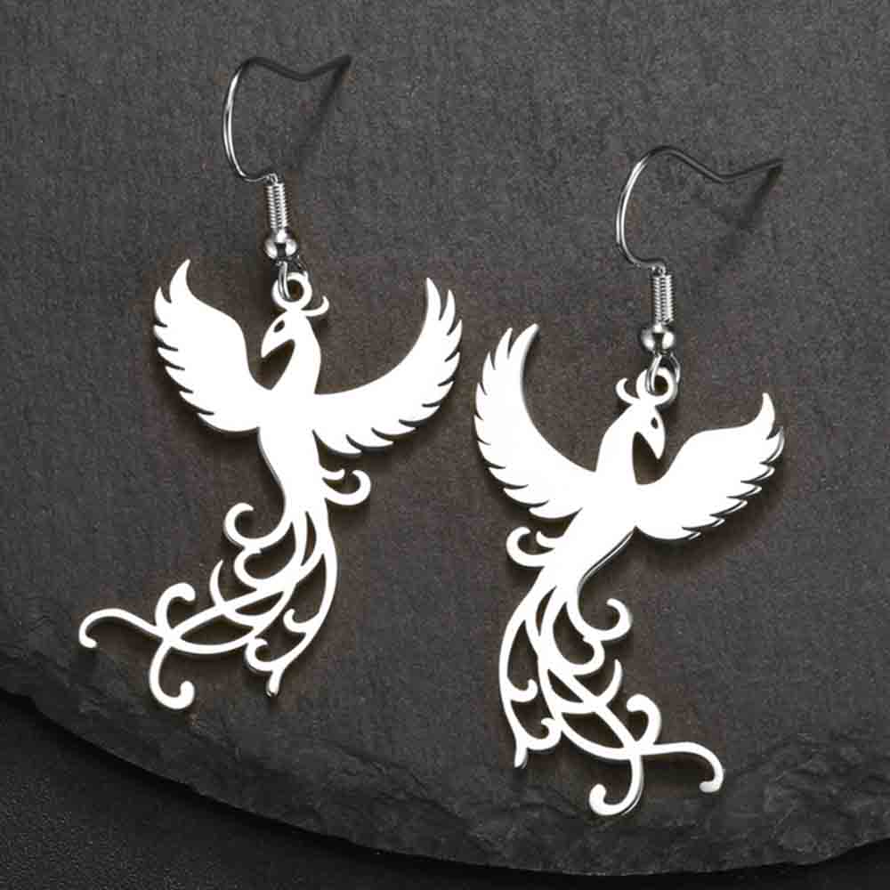 

My Shape Phoenix Drop Earrings for Women Beautiful Fire Bird Animal Dangle Earring Stainless Steel Fashion Jewelry Mother s Day
