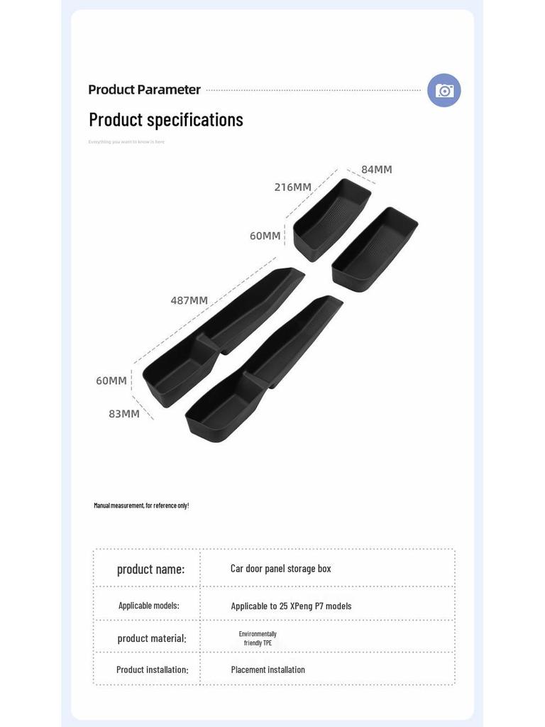 XPeng P7 Auto Deur Opbergdoos & Mat voor 25 Modellen - Interieurlijsten Accessoires