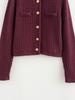 European & American Women's Textured Single-Breasted Knit Long Sleeve Street Fashion Top