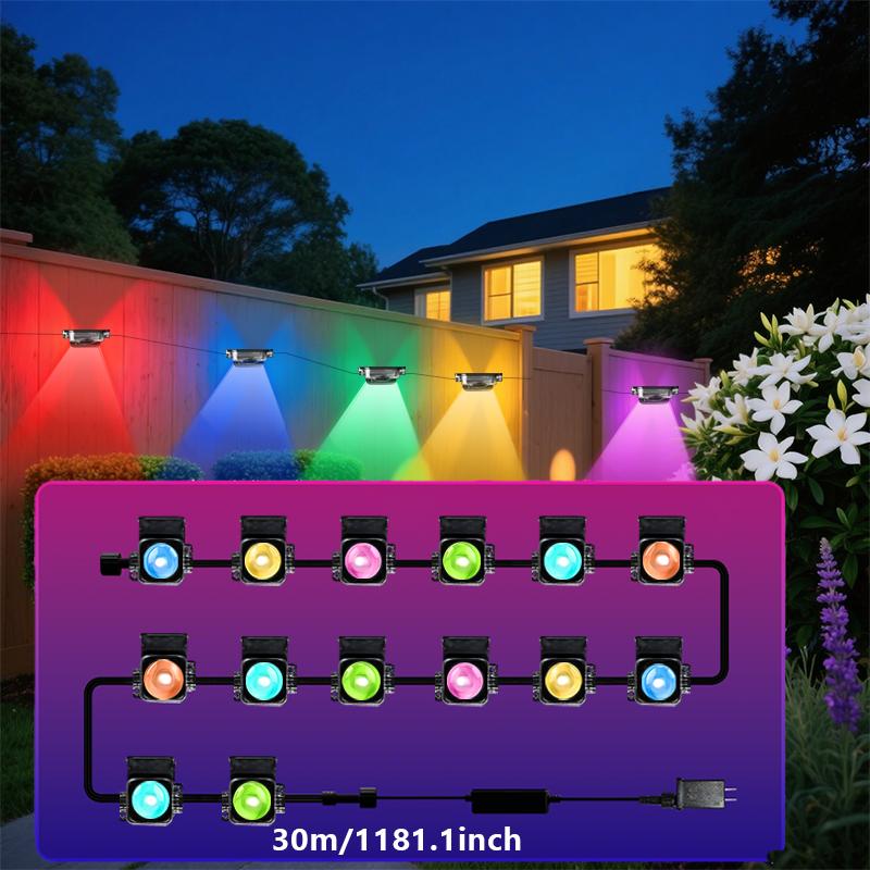 Smart RGB Outdoor Lights 50ft/100ft/200ft/200ft/300ft Smart RGBIC Eaves LED Lights Festival Flashing Lighting