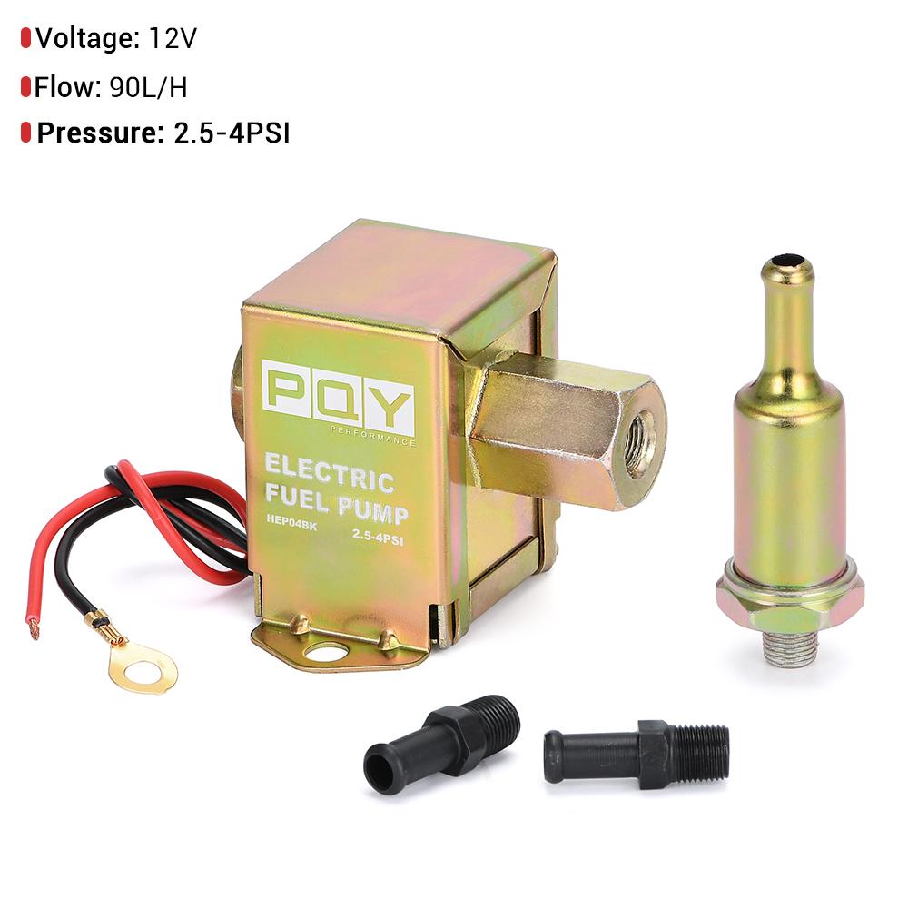 

Universal 12V Electronic Inline Fuel Pump 4-7PSI High Pressure 90LPH Gas Petrol Diesel Compatible 40104 40106 40107 P502 HEP04G