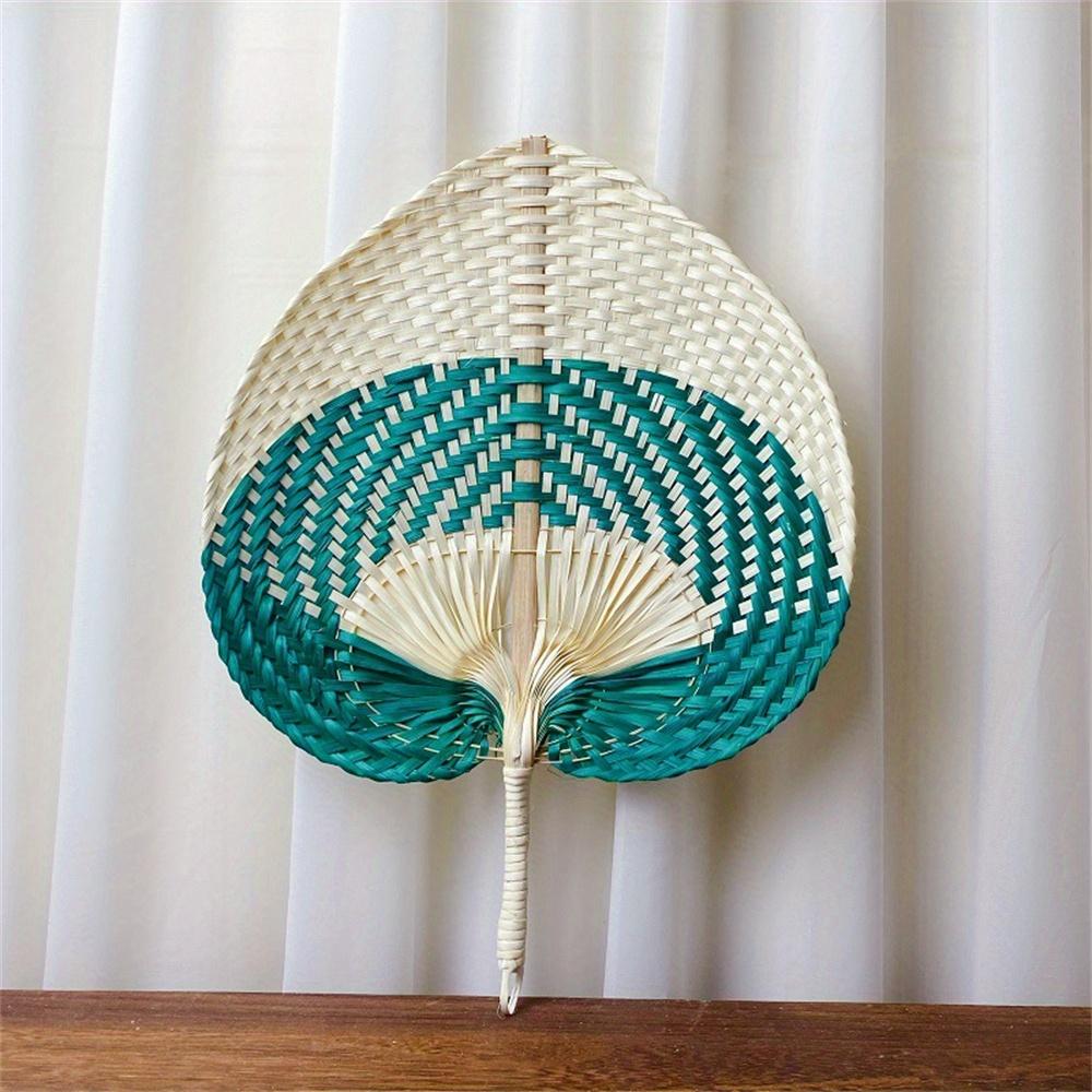Handmade Straw Woven Fans Craft Summer Cooling Fan Bamboo Palm Leaf Hand-woven Hand Fan Home Wedding Decoration