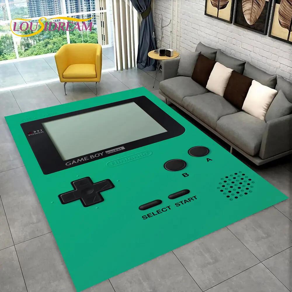 Teppich mit Retro-Spielkonsole Game Boy GBA, Teppich für Zuhause, Wohnzimmer, Kinderzimmer, Sofa, Fußmatte, Dekor, rutschfeste Bodenmatte