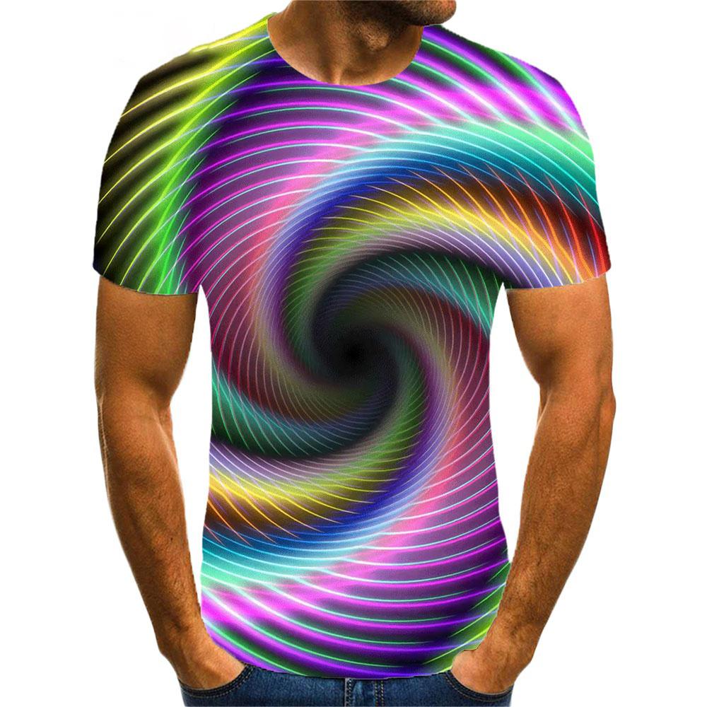 Rainbow 3D Printed Men's Sportive Breathable T-Shirt Street Outdoor Fashion Casual Wear Y2K, Harajuku - Children's Clothing Top