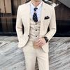 Uomo Business Due Pezzi Abiti /Uomo Slim Fit Beige Sposo Abito da Sposa Smoking Giacche Tempo Libero (Blazer + Pantaloni )6xl7xl