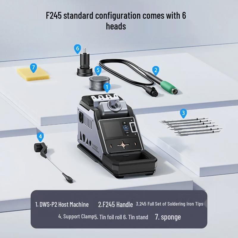 FNIRSI DWS-P2 Constant Temperature 245 Soldering Station DIY Kit for Mobile Phone Repair with 210 Electric Soldering Iron