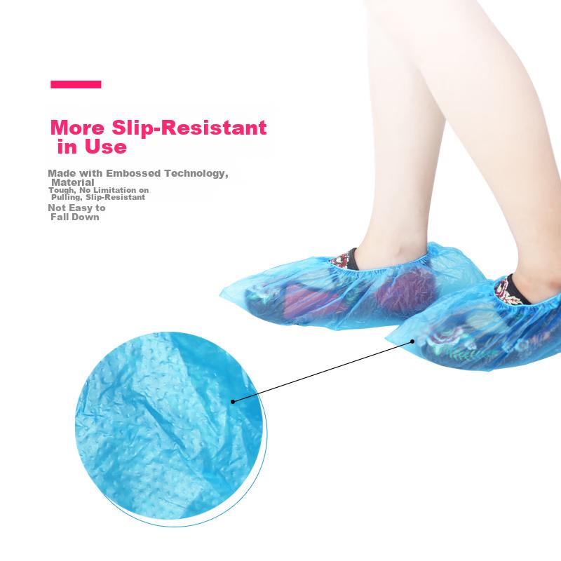 Shoe Covers [One Size Fits All, Thickened PE] Disposable Plastic Household Dust-Proof Shoe Covers, Anti-Dirt Foot Protectors, 500 Pieces