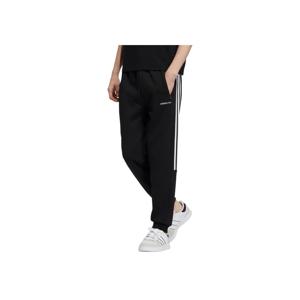 Adidas Neo Stripe Logo Jogger Sweatpants Men Bottoms Black H14232