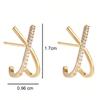 Rhinestone Decor Twist Stud Earrings