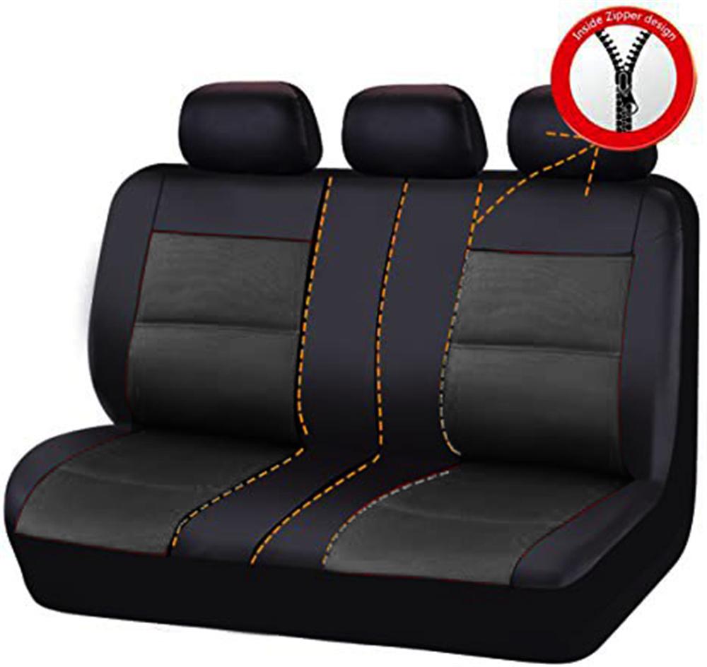 PU Leather Car Seat Covers Full Set Universal Diamond Lattice Styling Waterproof