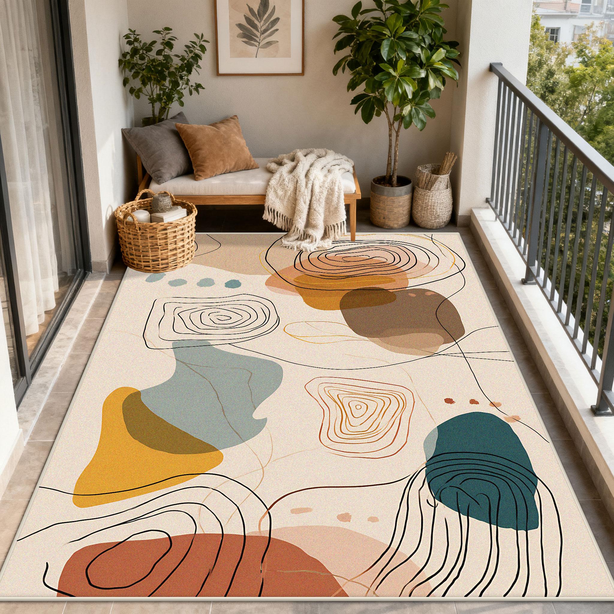 

Nordic Abstract CARPET FOR LIVE ROOM Striped Home Decoration Balcony Outdoor Rugs Washable Antiskid Lounge Floor Mats Bedside 60x90cm