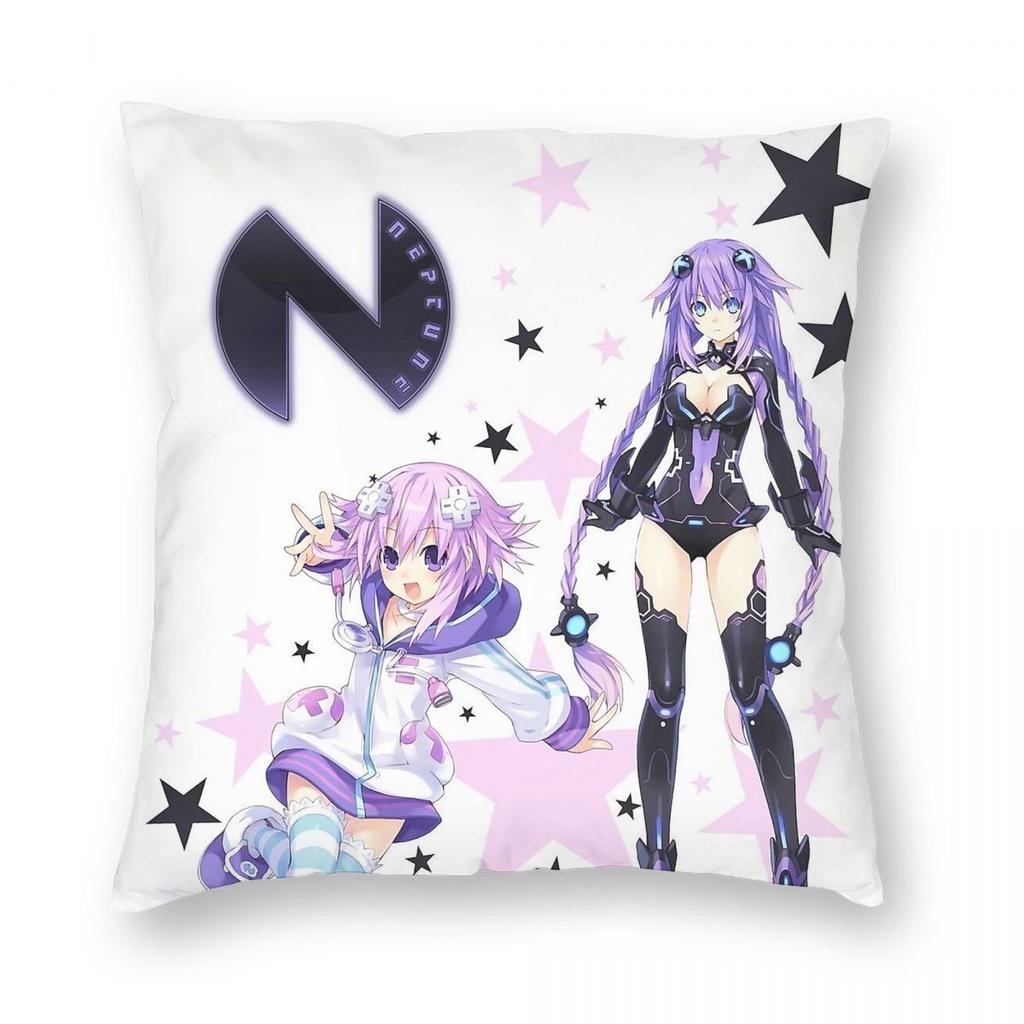 Hyperdimension Neptunia Neptune Pillowcase Polyester Linen Velvet Printed Zip Decorative Pillow Case Room Cushion Cover