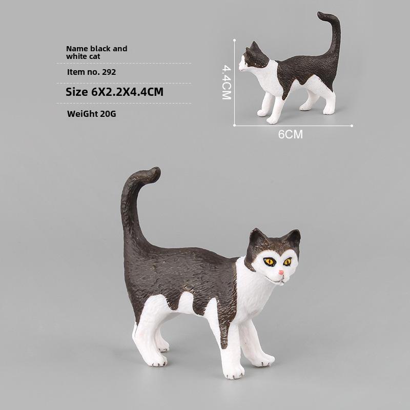 Set Jucării Pisoi Alb-Negru pentru Copii - Ornamente Model Pisică Rurală Chineză