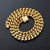 Real 18K Gold PVD Stainless Steel Cuban Necklace Bracelet Custom Logo 5MM-15MM Monaco Necklace Miami Cuban Chains  for Men