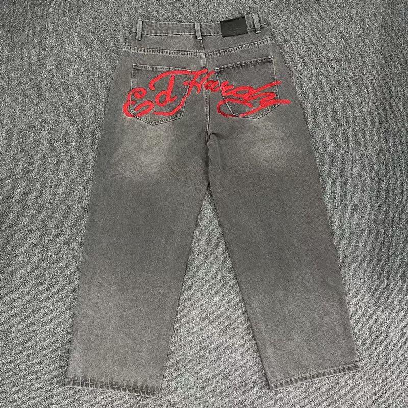 

ZYLLO Модные хип-хоп джинсы свободного кроя, уличные Y2K, новые повседневные прямые брюки с широкими штанинами 36