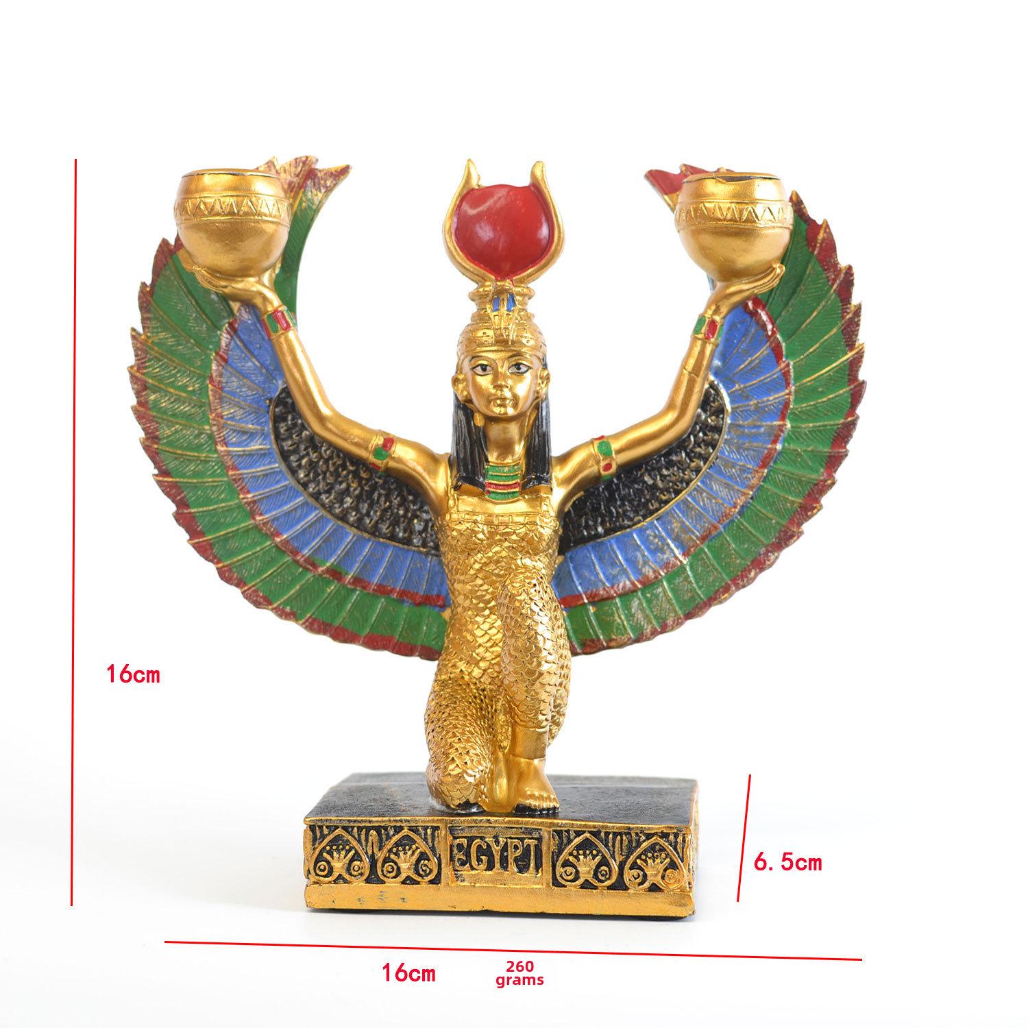 

Скульптура из смолы египетской богини Исиды, приграничная: Крылатый, коленопреклоненный орнамент на земле.