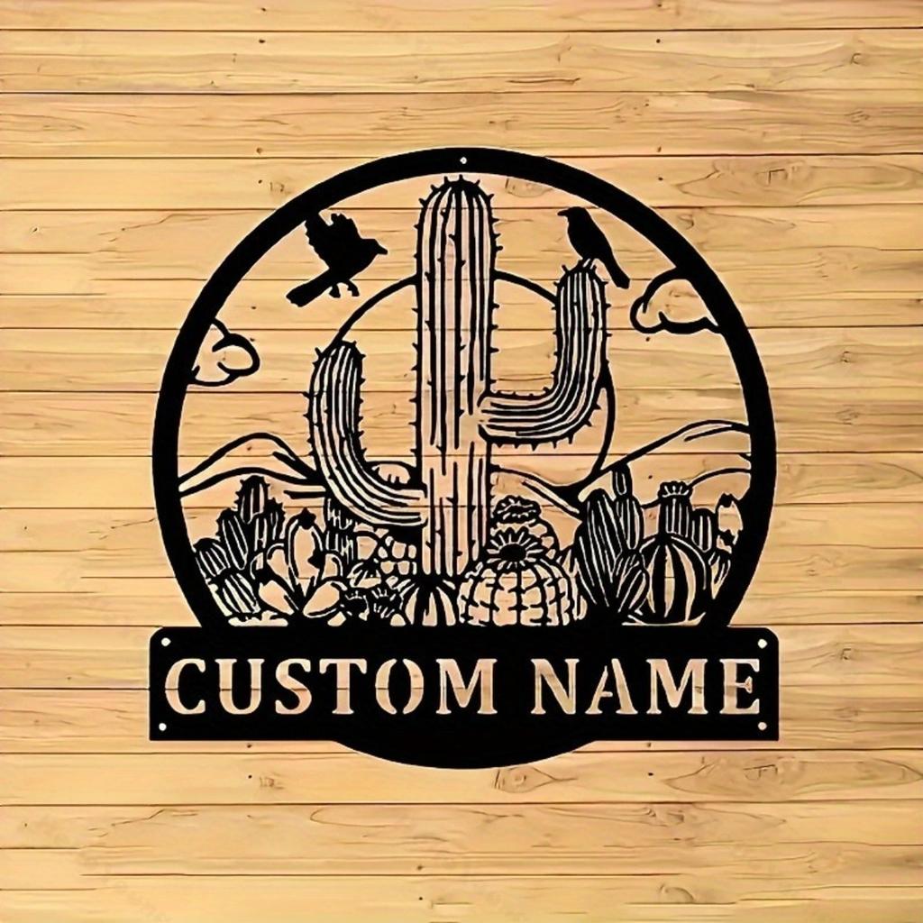 Metal Cactus Wall Decor, Modern Art for Bedroom Living Room Porch Outdoor