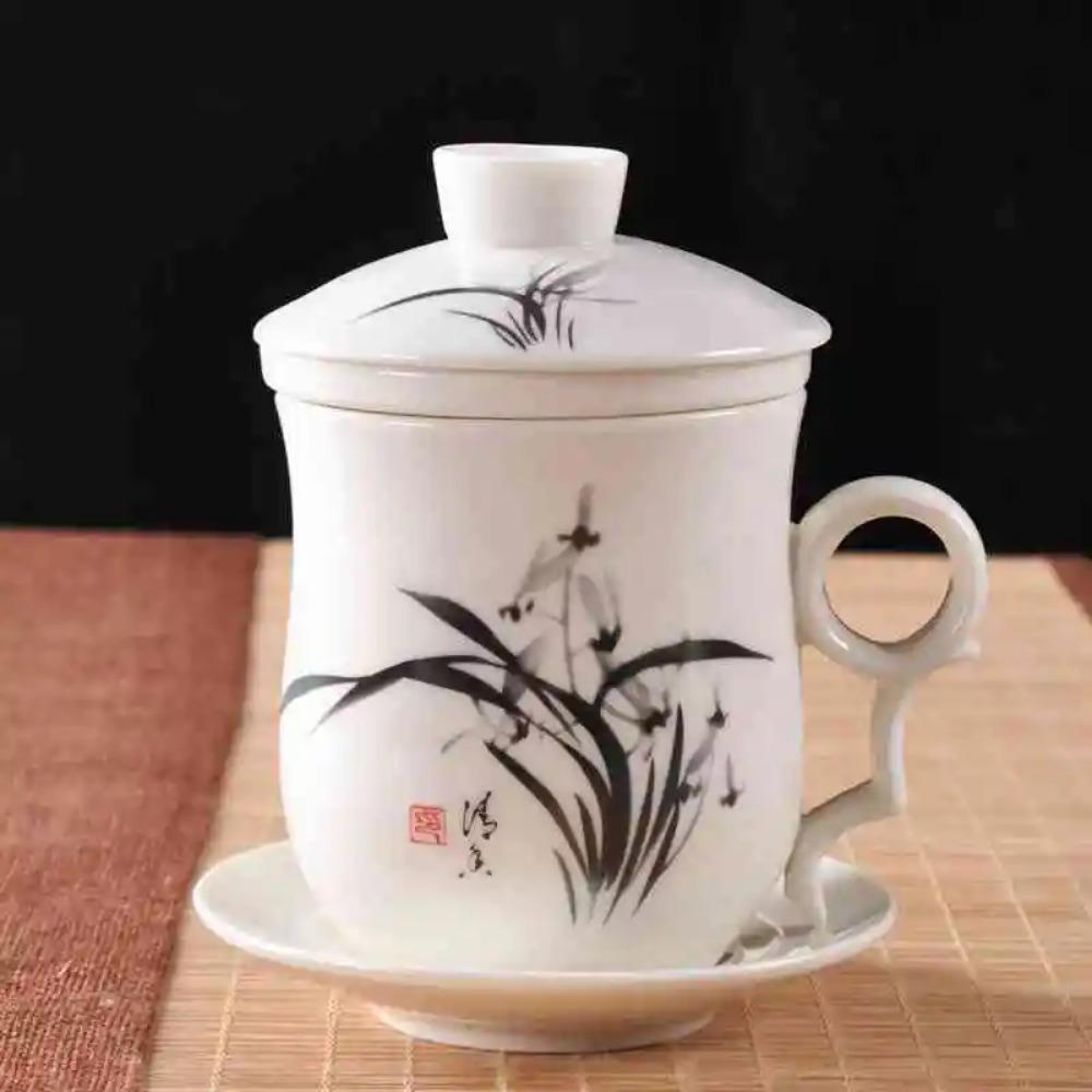 Cupa de ceai ceramică chinezească Jingdezhen porțelan albastru și alb ceașcă personală cu capac filtru întâlnire ceașcă cu bule birou