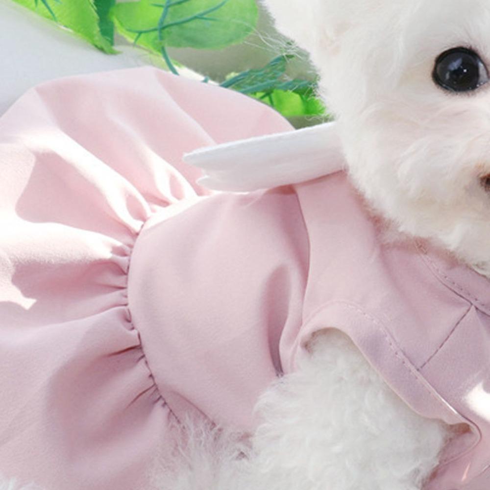 Soft Breathable Fabric Pet Harness Dress Pink Puppy Traction Wear  Street Casual Walk