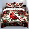 Festive Cardinal Winter Decor Set Exquisite Three-Piece Bedding Set Gift For Kids And Adults