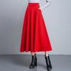 Elastic Waist Medium and Long Skirt Women's High Waist and Thin Versatile Swing Skirt