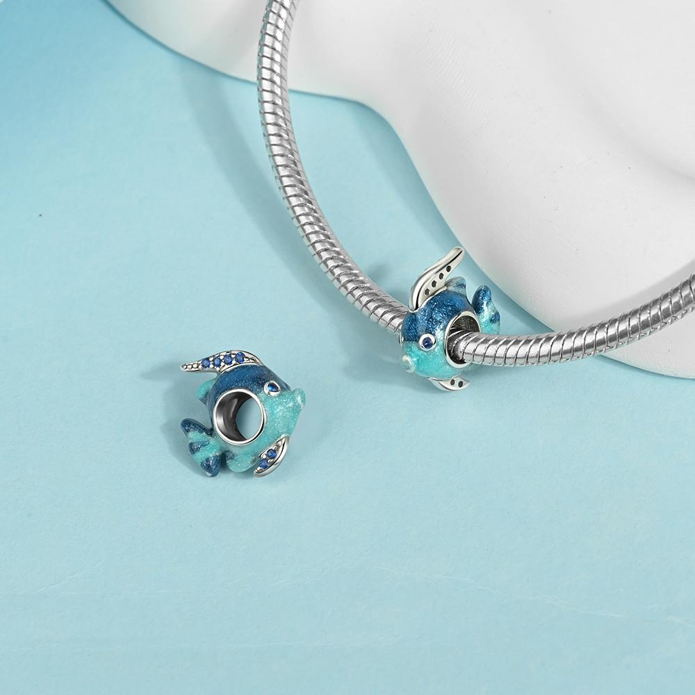 Ocean Series Diy Charms Bead Original Copper Seahorse Jellyfish Sea Lion Pendants Fit Bracelet Jewelry Gift Marking