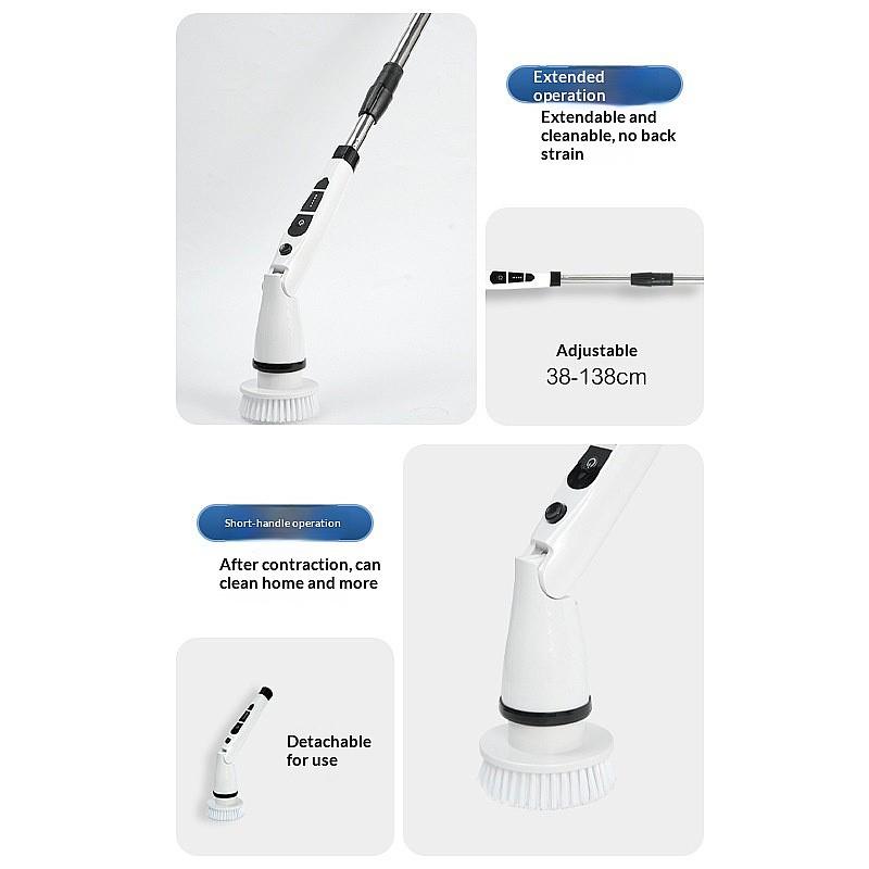 7-in-1 Electric Cleaning Brush Automatic Rotating Telescoping Cordless Scrubber for Kitchen Bathroom