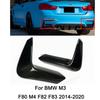 For BMW M3 F80 M4 F82 F83 2014-2020 Car Rear Bumper Collision Protection Lip Spoiler Glossy Black Carbon Fiber Look Body Kit