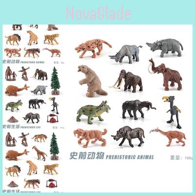 Brinquedo de Modelo Realista de Animal Pré-histórico e Humano Primitivo Para Decoração de Mesa em Casa
