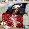 Kamado Nezuko Demon S-Slayer Japan Anime Mykt flanellteppe for senger Soverom Sofa Piknik, Kasteteppe for barn Utendørs Fritid