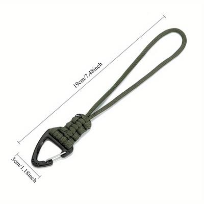 One High-Quality, Hand-Woven, High-Strength Cord Keychain With A Triangular Buckle And Stylish Lanyard Design For Durability.