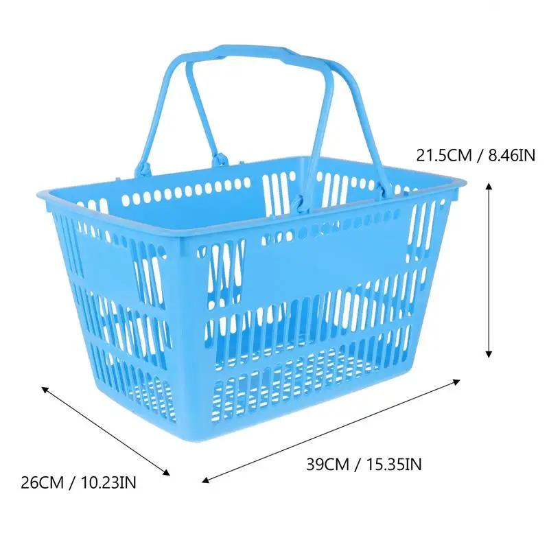 Basket Shopping Baskets Storage Handles Grocery Mall Cart Organizing Retail Kids Supermarket Sundries Store Vegetable Practical
