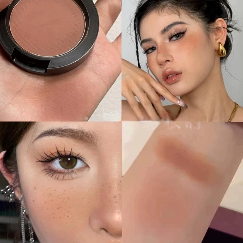 2025 New Popular Style Yellow-Toned Natural Asian Makeup Nude Brown Blush Light European and Thai Makeup Freckle Blush