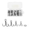 100PCS with Double Split Rings Triple Barbed Hooks Strong Sharp Barbed Hook Set  Freshwater Fishing
