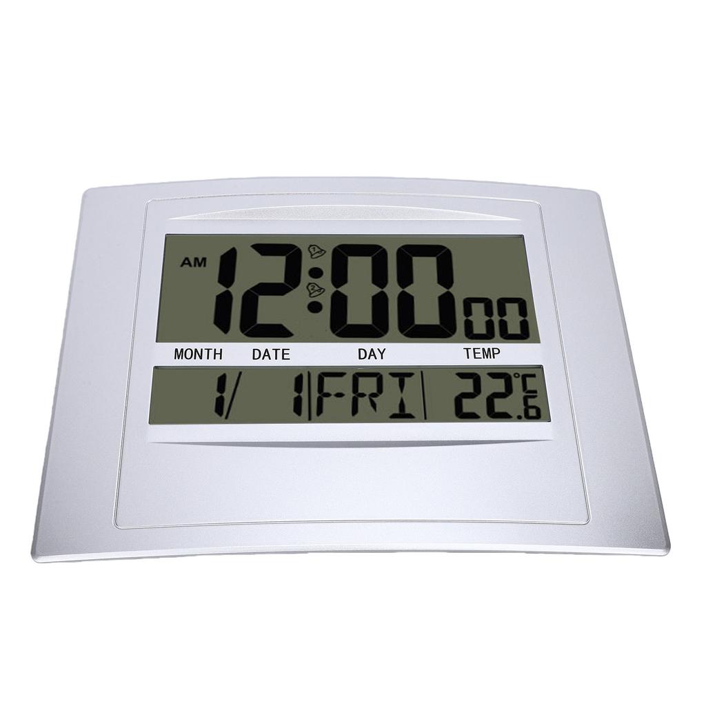 Digital Calendar Clock Large Display Electronic Temperature Meter Silent Alarm Clock for Bedroom Living Room