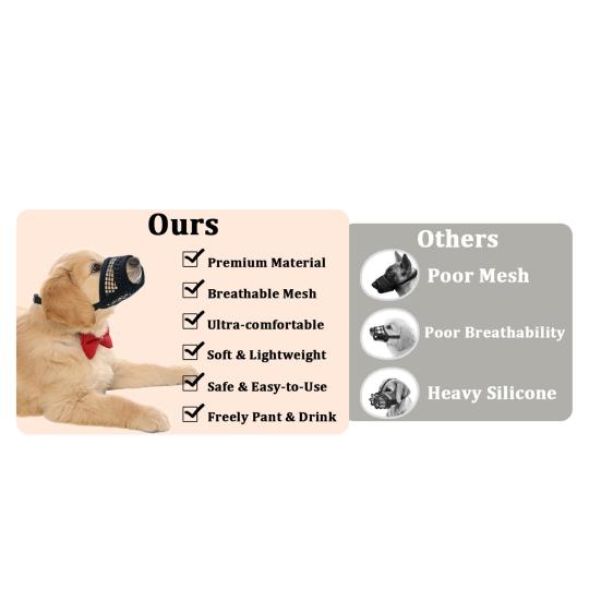 Muso in Rete per Cani a Muso Corto Muso Regolabile Permette di Ansimare