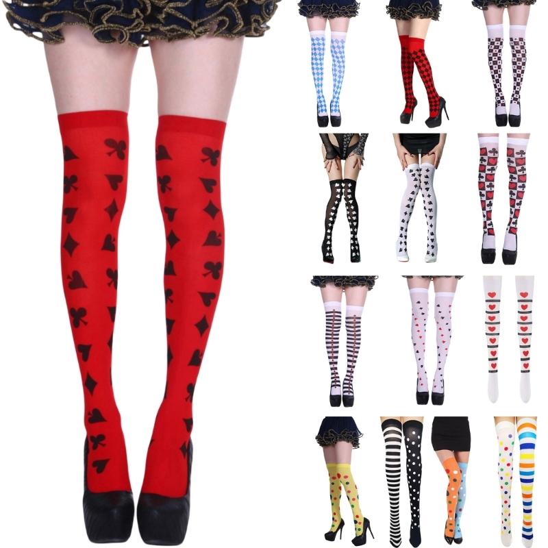 Bas Cuissardes pour Femmes pour Cosplay et Tenues d'Halloween, Chaussettes Douces Extensibles au-dessus du Genou pour Fêtes