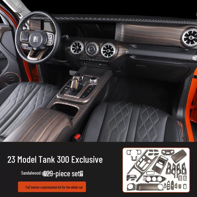 Tank 300 Interior Wood Grain Decorative Stickers for Console, Gear Shift, Air Outlet, and Steering Wheel