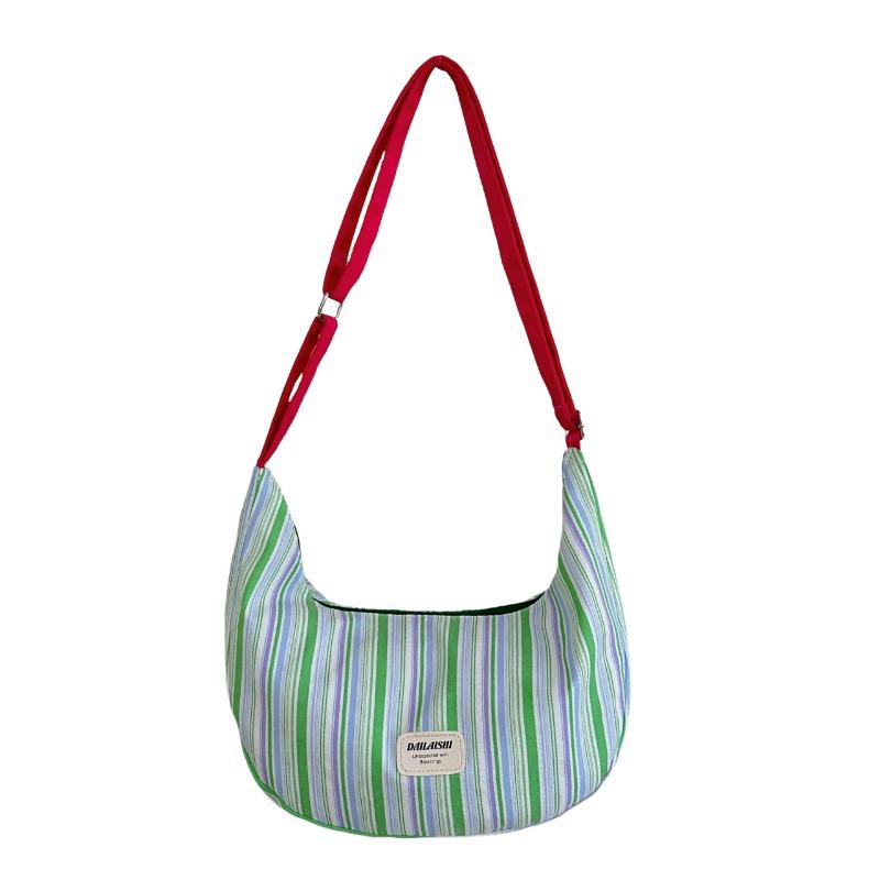 Girl Sweet Shoulder Bag New Striped High-end Casual Messenger Bag Versatile Personality Dumpling Bag