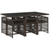 Vidaxl 7-Cz. Garden Furniture Set, With Cushions, Brown, PE Rattan