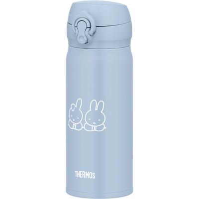 Thermos Vakuumisoliert Tragbar Miffy Asche Abnehmbarer Ausguss für Einfache Edelstahl Hält Getränke Heiß oder ASB Becher, 400ml, Design, Blau, Reinigung,