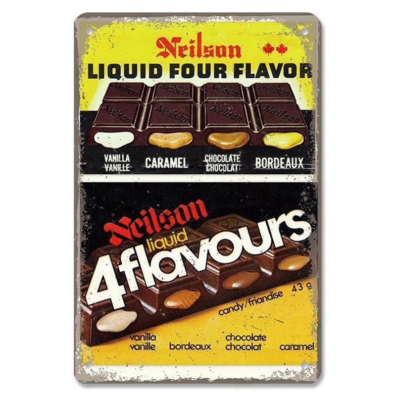 Vintage Candy Chocolate Metal Plates Cream Milk Chocolate Poster Metal Plaque Tin Sign For Kitchen Cafe Dining Room Wall Deco