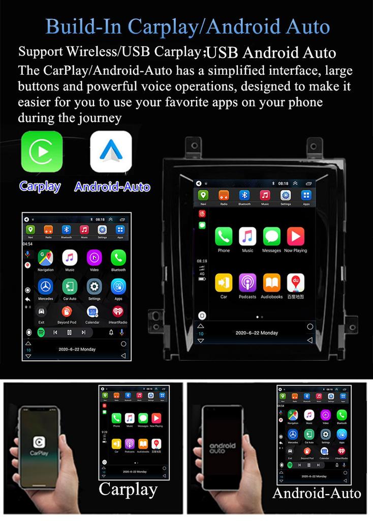 9.7" Car Radio Stereo GPS Navigation WiFi RDS For Cadillac Escalade SLS Carplay