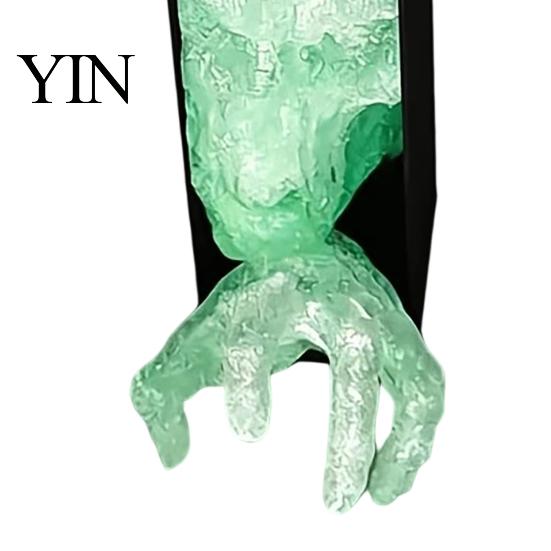 Skeleton Hand Decor 3D Printed Skull Figurine, Glow-in-the-Dark Ghost Statue, Horror Theme Party Props Ornament for Home Office Desk Bookshelf