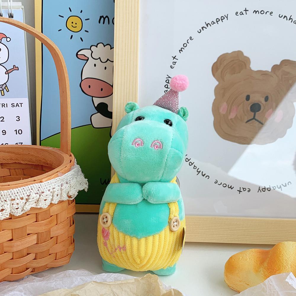 Adorable Hippo Plush Keychain Cute Cartoon Stuffed Animal Toy With Strap 12cm