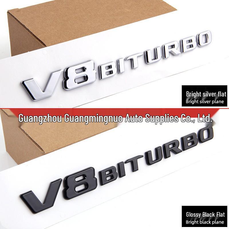 Kompatibel mit Mercedes V8 Turbo Kotflügel-Emblem | V6 V8 V12 Biturbo Twin-Turbo Heck-Emblem.